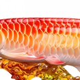 thumbnail image 5 of LAMIRO Arowana Ornament Statue, Lucky Fish Figurine, Feng Shui Wealth Golden Dragon Fish, Office Feng Shui Decor, Gift for Business Opening, Red Home Decoration, 5 of 7