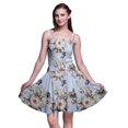 thumbnail image 1 of Bimba Robe Soleil Mini à Taille Smockée pour Femmes, Imprimée, Tenue de Fête d'Été pour les Vacances - X-Grand, 1 of 5