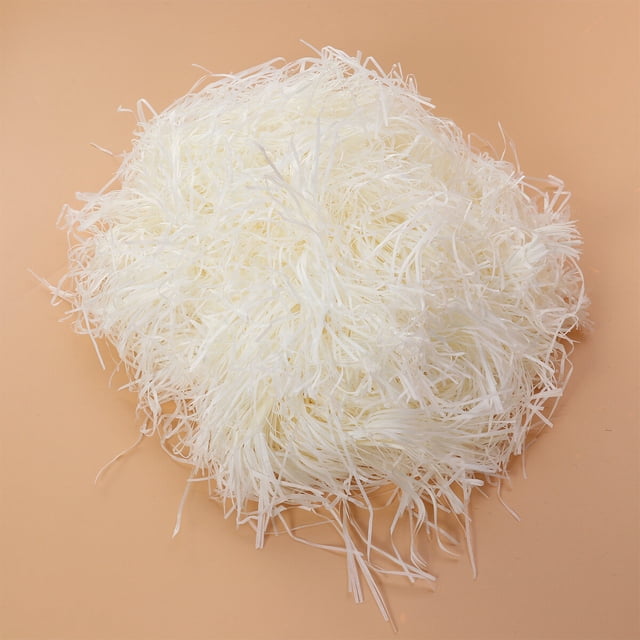 Mobutofu 1Set Shredded Tissue Paper Box Filler Cream White Natural Lafite Grass Silk For Birthdays