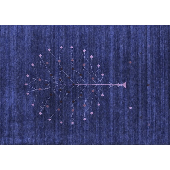 Ahgly Company Indoor Rectangle Abstract Blue Contemporary Area Rugs, 5' x 8'