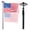 Black, variant on 20ft Telescopic Flag Pole Kit with Solar Light - Heavy Duty Aluminum Flagpole, 3x5 American Flag, In Ground for Yard, Residential & Commercial Use, Black