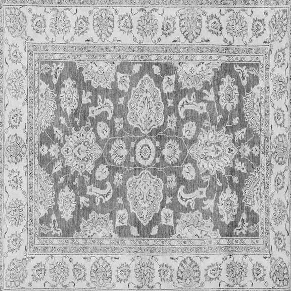 Ahgly Company Indoor Square Oriental Gray Traditional Area Rugs, 4' Square