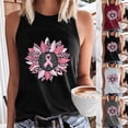thumbnail image 5 of ZQUUVOU Women's Sleeveless Tank Top Round Neck Breast Cancer Awareness Printed Casual Solid Color Blouse Summer Outfits Burgundy, 5 of 5