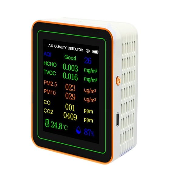 Ciwanning HCHO TVOC CO CO2 Tester Air Detectors with Buzzers for Home Air Pollution Meter Rechargeable Tester