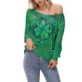 thumbnail image 2 of Kcolen St Patricks Day Shirts Women Shamrock Printed Womens Funny St Patricks Day T Shirts O Neck Soft Casual Long Sleeve Blouses Womens Womens' Tops, Tees & Blouses,Green, 2 of 5