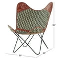 thumbnail image 4 of DecMode Canvas Lounge Chair with Leather Accents, Gray, 4 of 13