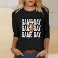 thumbnail image 1 of Mareep T-shirt pour Femmes P-2TG Baseball Décontracté Imprimé Col Rond Manches Trois-Quarts T-shirt Ample Hauts pour Femmes Liquidation, Cadeau, 1 of 4