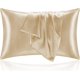 thumbnail image 1 of Satin Silk Pillowcase for Hair and Skin,Champagne Pillow Cases Standard Size Set of 2 Pack, Super Soft Pillow Case with Envelope Closure (20x26 Inches, 1 of 4