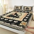 thumbnail image 3 of Feelyou Vintage Farmhouse Twin Sheet Sets, Jungle Wolf Animal Twin Fitted Sheet, Western Aztec Countryside Flat Sheet, Microfiber Bedroom Decor, 3pcs, 3 of 7