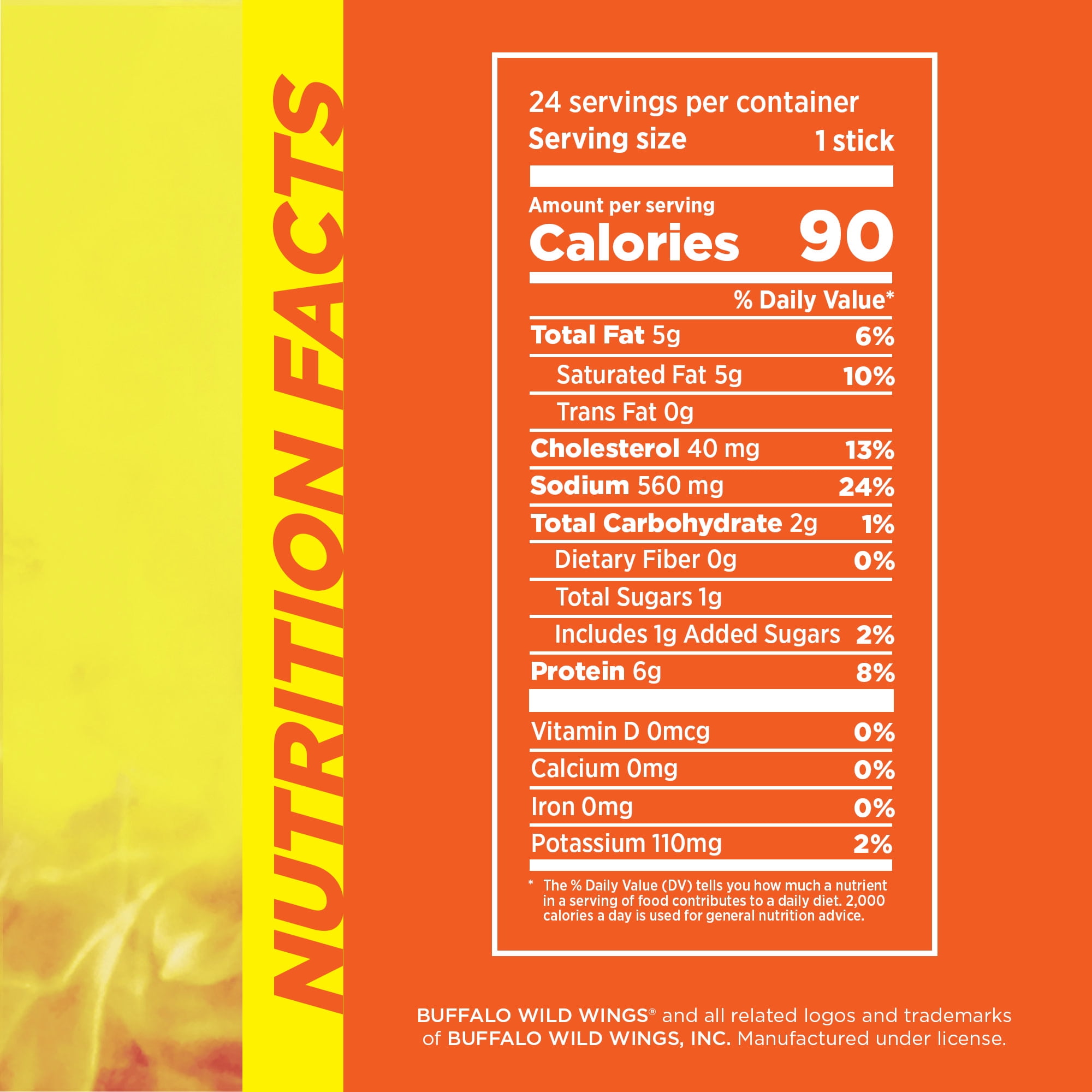 Slim Jim Giant Chicken Sticks, Buffalo Wild Wings Buffalo Style, 6g Protein per Stick, 0.97 oz.