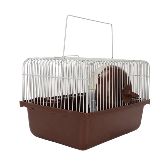 Riousery Double-Layer Hamster Cage and Portable Small Animal House with Running Wheel and Water Bottle Bowl, Coffee, 24x17x11 inches / 60.96x43.18x27.94 cm