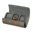 thumbnail image 1 of Estuche de viaje para relojes de cuero de 3 compartimentos, rollo para reloj, organizador de joyas para regalo de Navidad, aniversario, cumpleaños, 1 of 7