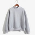 thumbnail image 3 of Chandail en Molleton Sans Capuche pour Femmes, Col Rond, Couleur Unie, Manches Longues, avec Velours, TTTG, 3 of 3