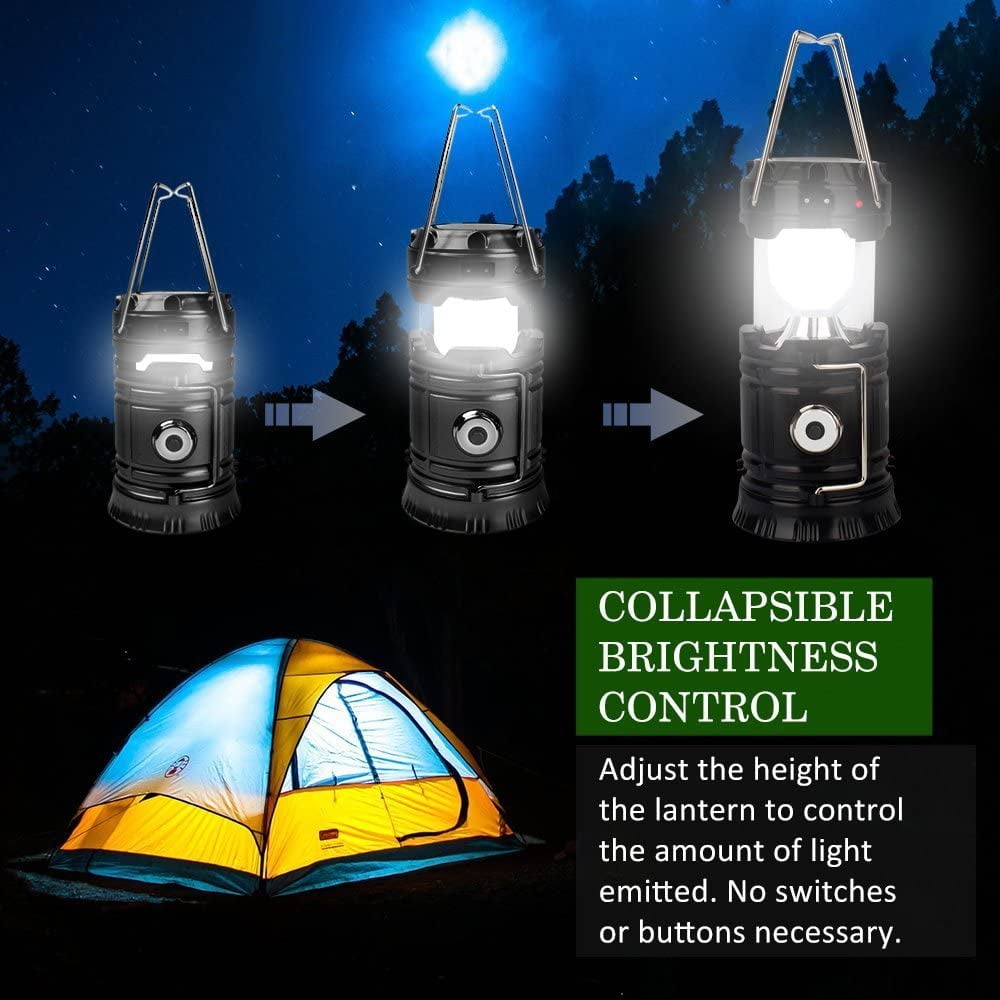 Zhaomeidaxi Hand Crank Camping Lantern Rechargeable, Solar Powered LED Lantern  Flashlight with USB Charger,Emergency Lantern Camp Light Portable for Power  Outage, Hurricane, Survival %26 Tent 