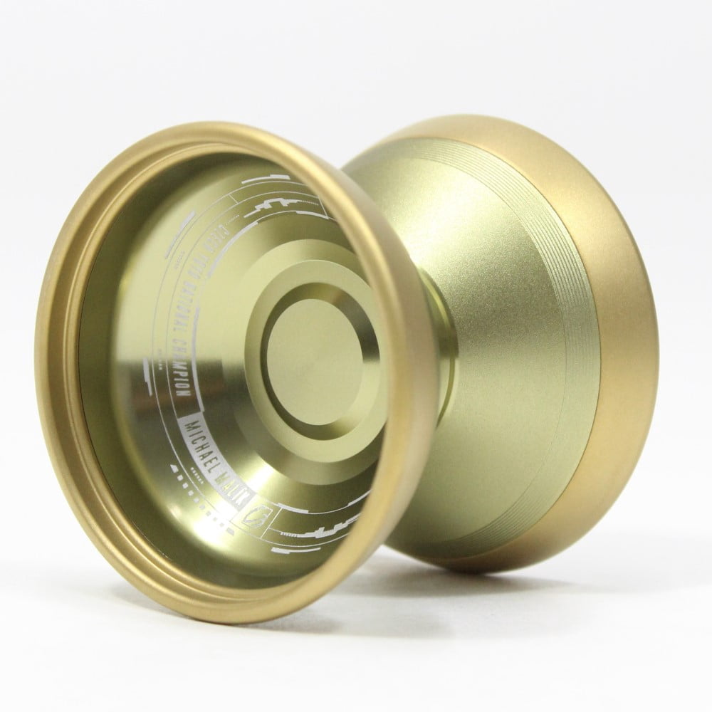 C3yoyodesign Malicius Yo-Yo - Bi-Metal - Michael Malík Signature YoYo (Shiny Olive Green Face Matte Olive Green Profile / Matte Gold Rim)