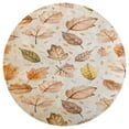 thumbnail image 3 of Autumn Harvest Maple Leaves Thanksgiving Soft Bedroom Round Area Rug, Washable Cute Nursery Circle Throw Mat, Non-Slip Contemporary Small Low Pile Floor Carpet for Dorm Bedside, 3 of 6