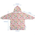 thumbnail image 7 of Pink Christmas Santa and Tree Pattern Blanket Hoodies for Kids 6-13YR Oversize Wearable Blanket Hoodies for Boys Girls Teens, 7 of 7