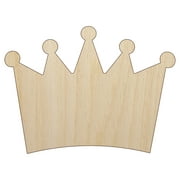 Crown King Queen Princess Wood Shape Unfinished Piece Cutout Craft DIY Projects - 6.25 Inch Size - 1/4 Inch Thick