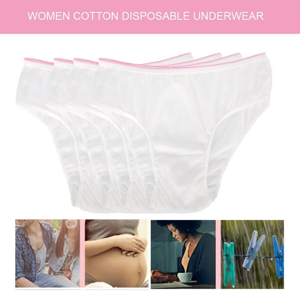 Women Disposable Underwear,4pcs Disposable Pregnant Women Disposable  Panties Briefs Disposable Underwear Multi-Functional 