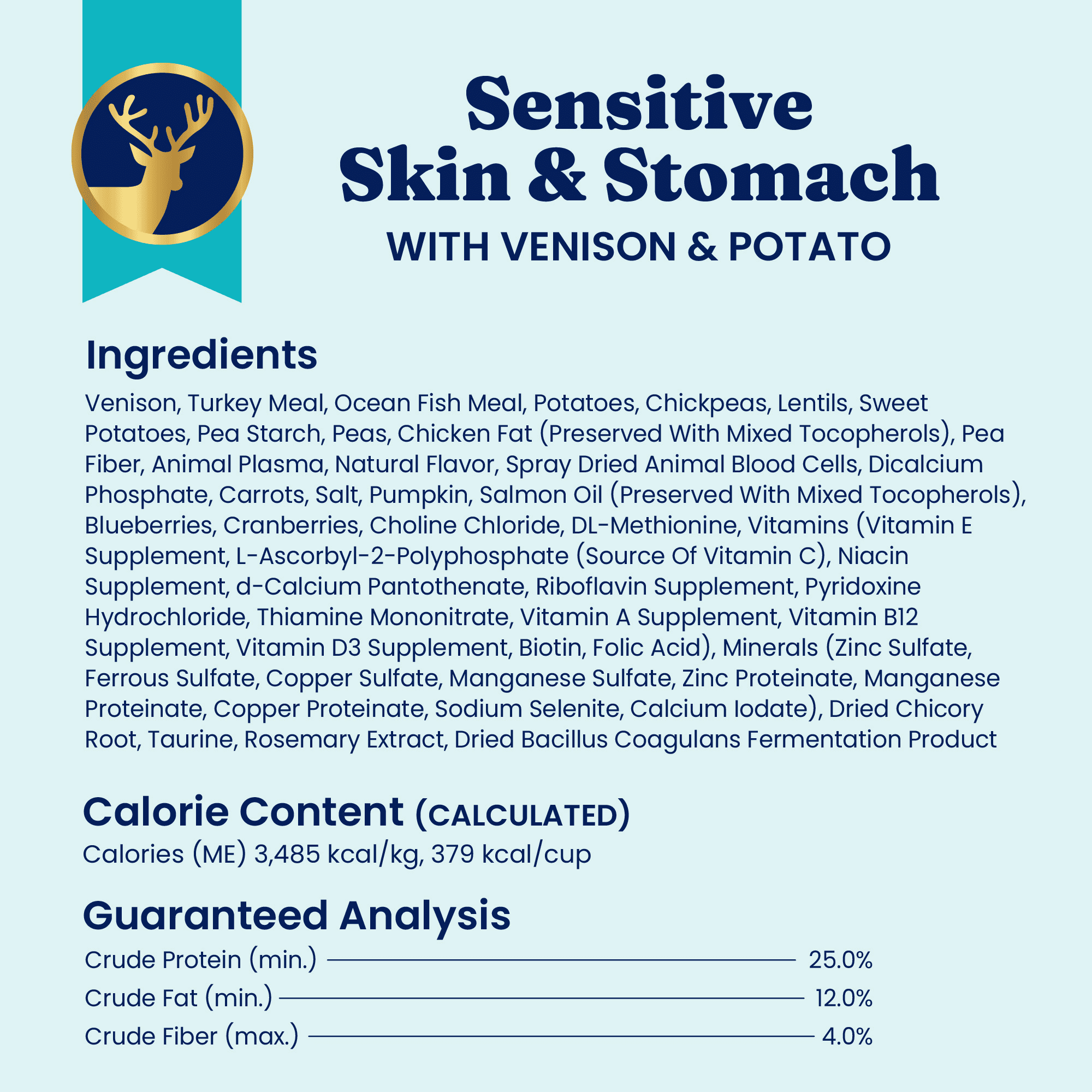 Solid Gold Nutrientboost Sensitive Skin & Stomach with Vension & Potato Dry Dog Food, 22lb
