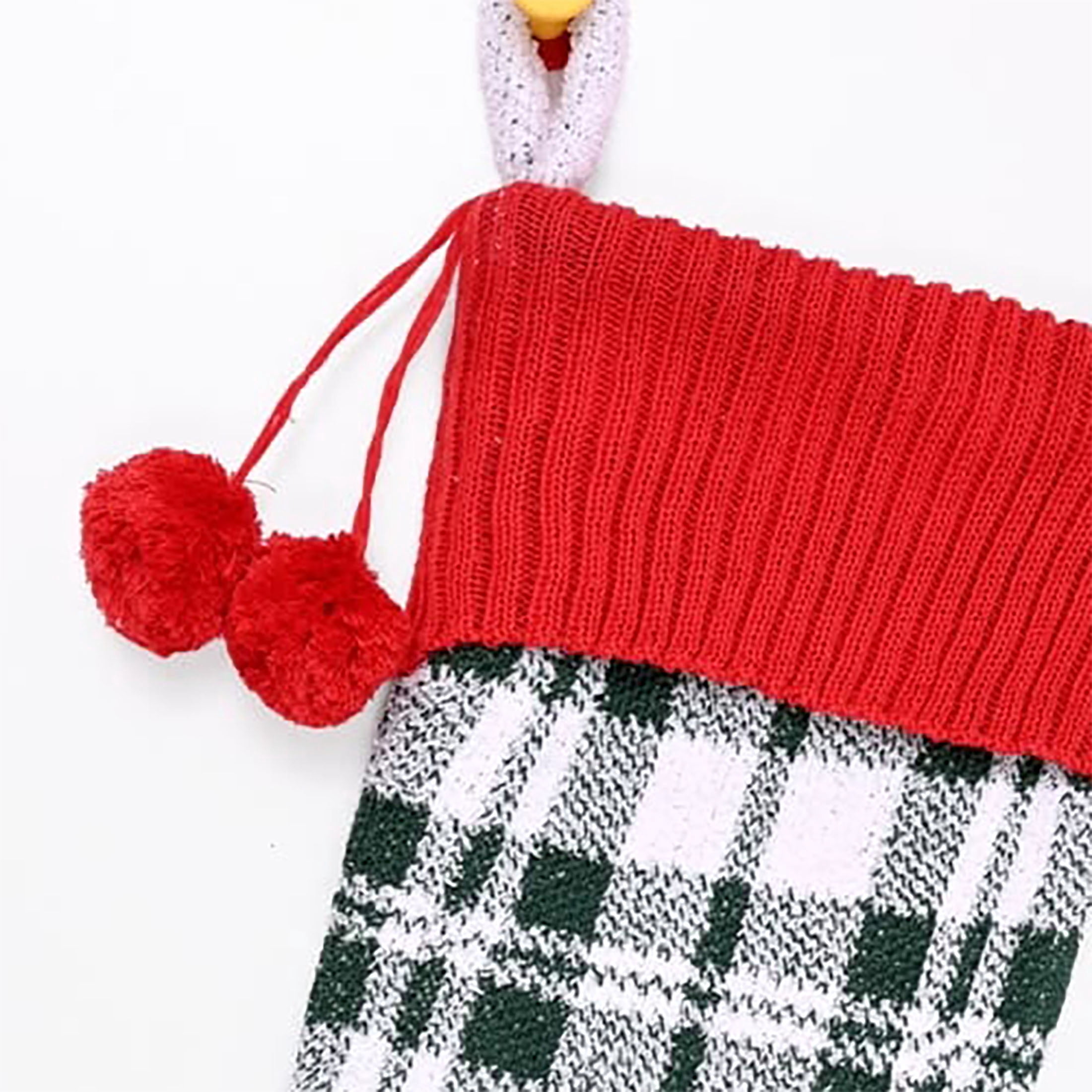 Plaid Christmas Stocking, Green/Red/White, 19", by Holiday Time