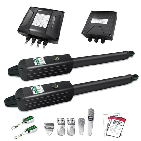 

TOPENS A5132 Dual Swing Gate Opener Medium Duty Automatic Gate Motor for Double Swing Gates Up to 16ft per Arm Electric Driveway Gate Operator AC Powered with Remote Control Kit Solar Compatible