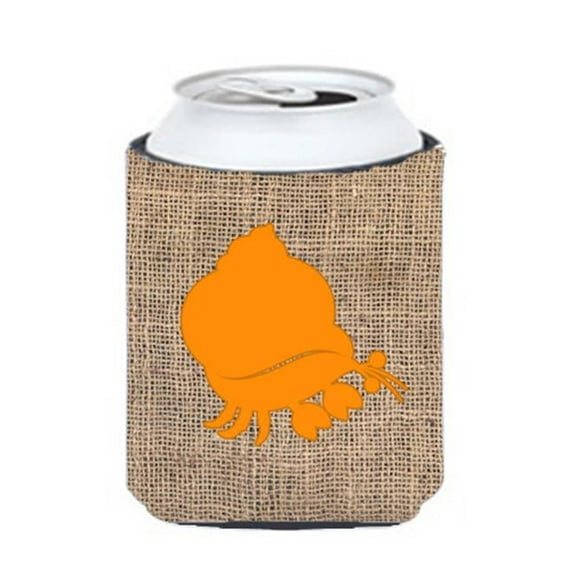 Hermit Crab Burlap And Orange Can Or Bottle Hugger