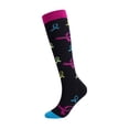 thumbnail image 1 of Unisex Multi Color Printed Sweat Wicking Breathable Sports Compression Socks Elastic Long Tube Design, 1 of 3