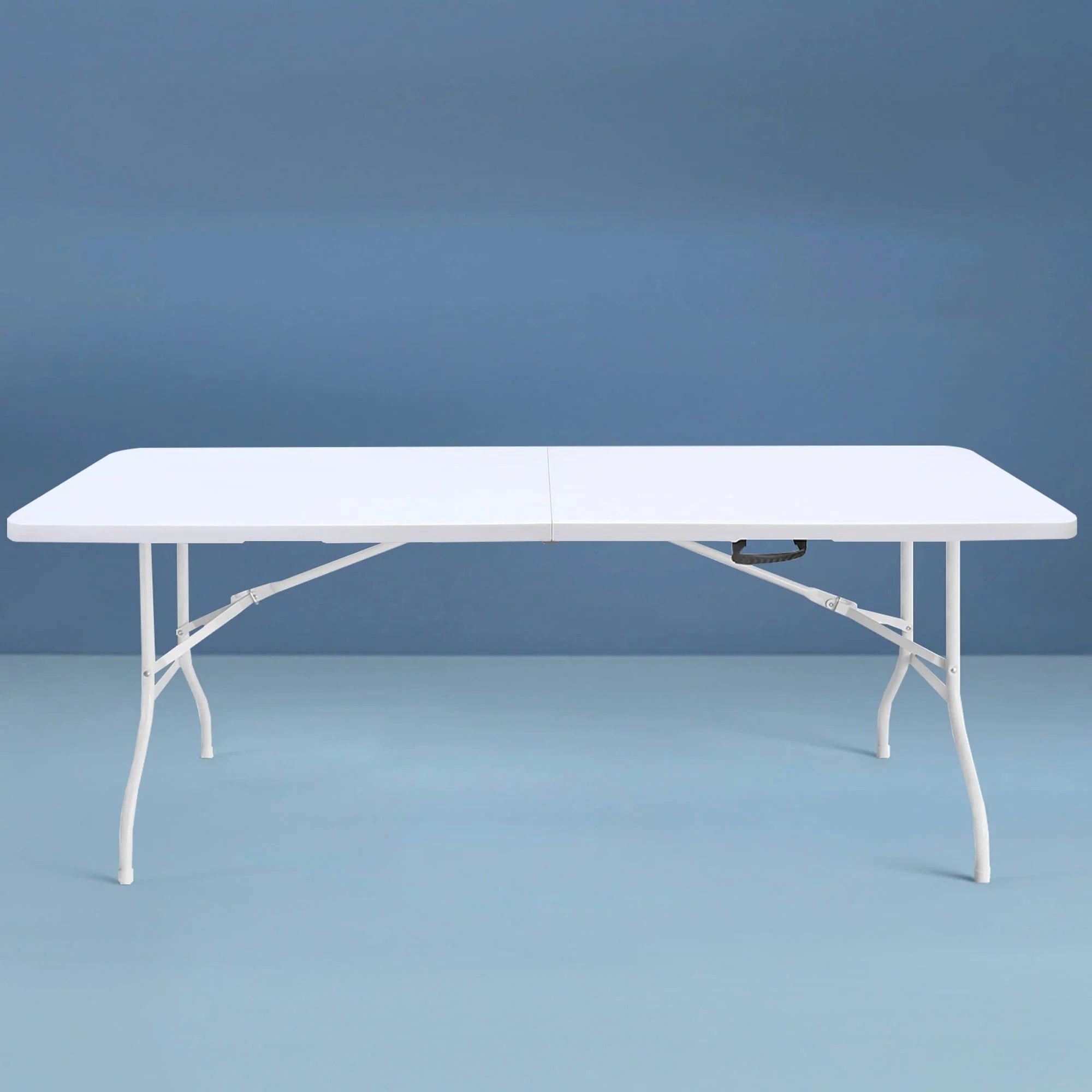 Leumius 8 Foot Folding Table,Indoor Outdoor Table for Picnic Party Dining Camping,White