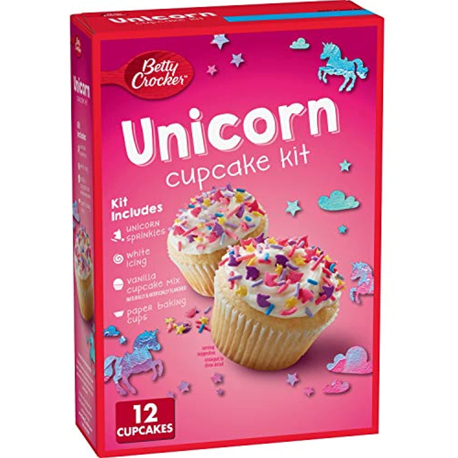 Betty Crocker Unicorn Cupcake Kit, 13.9 Oz, 12 Ct