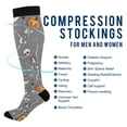 thumbnail image 2 of FORMRS Womens Knee High Socks Casual Long Thick Travel Daily Wear, 1 Pair, Gray Halloween Dancing, 2 of 6