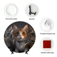 thumbnail image 4 of Kdxio Wide Eyed Cartoon Cats Bone China Decorative Plate Ceramic Decorative Plate for Home Office Wall Stand Decorative Plates for Home Bedroom-8in, 4 of 6
