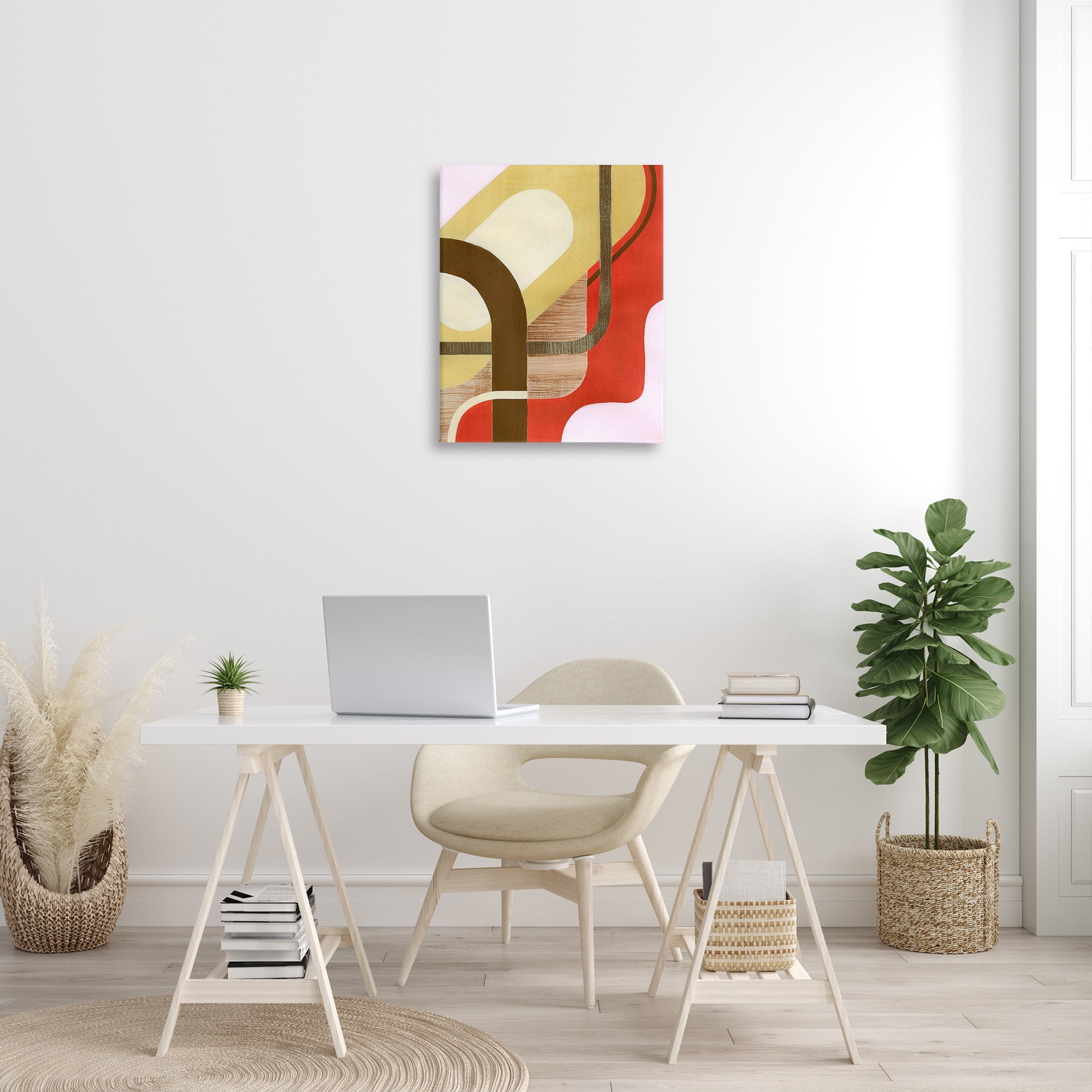 Stupell Industries Wavy Retro Shapes Abstract Painting Gallery Wrapped Canvas Art Print Wall Art, 24 x 30