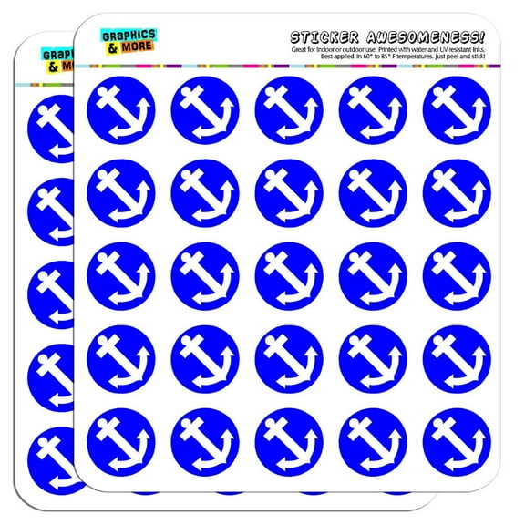 Anchor Boat Sailing 1" Scrapbooking Crafting Stickers