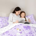 thumbnail image 4 of Feelyou Purple Princess Bow-tie Twin Comforter Sets, Swan Floral Bedding Set, 2-Piece, 4 of 8