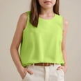 thumbnail image 2 of NIEWTR Girls' Loose Crew Neck Tank Tops Sleeveless Casual Summer Wide Strap Blouse Tees(Green,10-11 Years), 2 of 6