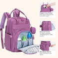thumbnail image 4 of BabbleRoo Original Diaper Bag Backpack – Large 26L Baby Bag with Changing Pad, Insulated Bottle Pockets & Stroller Straps, Waterproof Travel Bag for Moms & Dads, Purple, 4 of 6
