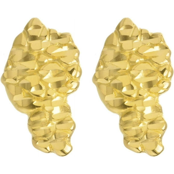 Hip Hop Rapper Nugget 925 Silver in Gold Plated Screw Back Earrings SHS 654 G