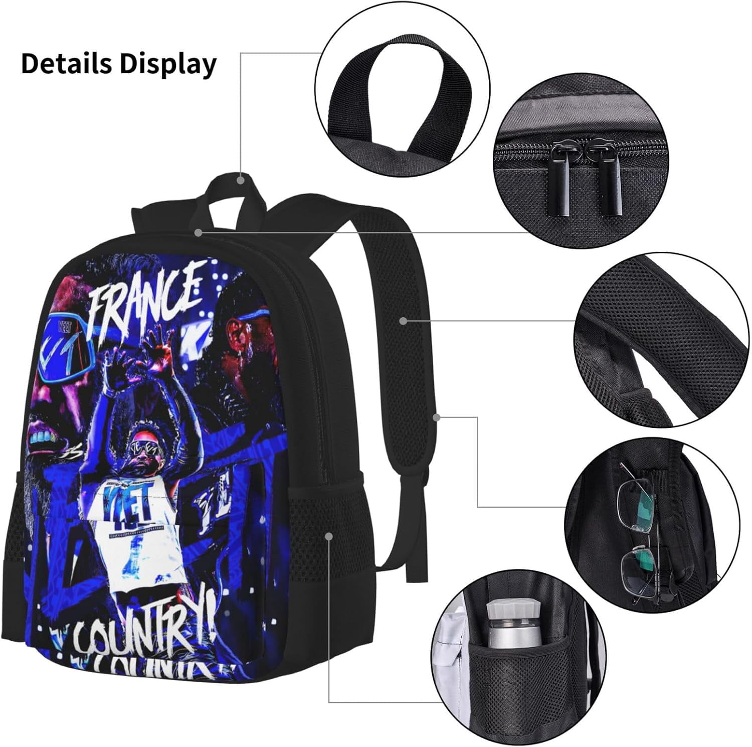 Jey USO Wrestler Backpack 3 Pieces Set With Lunch Box And Pencil Case Combination for Work/Sport/Picnic Beautiful Laptop Backpack Travel Daypack Stationery Bag
