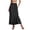 Black, variant on Maxi Skirt For Women Elegant Satin Lace Hem Long Skirt Trendy Tight Elastic High Waist A Line Lace Patchwork Silk