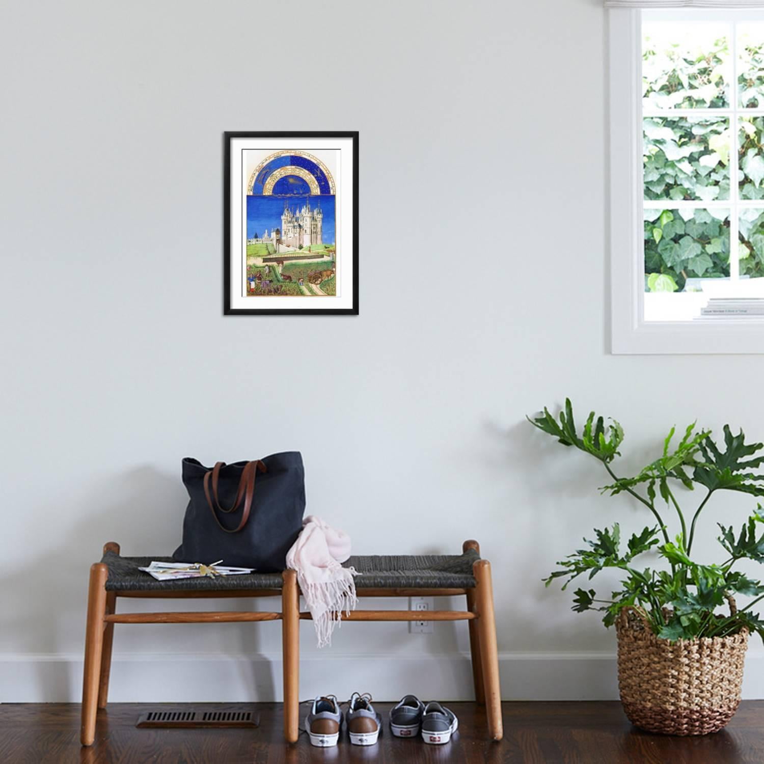 Art.com Le Tres Riches Heures Du Duc De Berry - September Art Print by Paul Herman & Jean Limbourg, Black Frame Wall Art, 17" x 23"