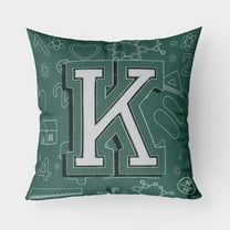 Carolines Treasures CJ2010-KPW1818 Letter K Back to School Initial Canvas Fabric Decorative Pillow 18H x18W multicolor