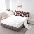 thumbnail image 3 of Erosebridal Watercolor Red Black Gray Bedding Sets Full Size, Abstract Lines Comforter Sets with Sheets, Geometric Bedroom Decor Breathable 7pcs, 3 of 5