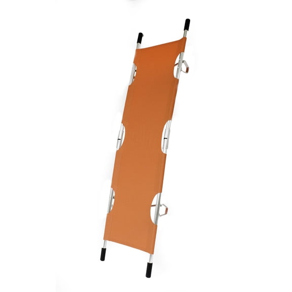 7' Orange, Metallic Gray, and Black Rescue and Emergency Accessories Kemp USA Folding Pole Stretcher