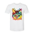 thumbnail image 2 of Wild Bobby Dean Russo Colorful Blue Eyes Cat Cat Lover Men Premium Tri Blend Tee, True White, Large, 2 of 5