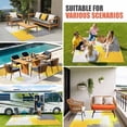 thumbnail image 4 of Yellow Grey Outdoor Rug for Patio/Deck/Porch, Non-Slip Large Area Rug 4 x 6 Ft, Abstract Oil Painted Modern Geometric Indoor Outdoor Rugs Washable Area Rugs, Reversible Camping Rug Carpet Runner, 4 of 8
