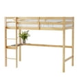 thumbnail image 3 of Aukfa Twin Loft Bed with Built-in Desk for Kids Teens Dorm, Rubber Wood, Safety Guard, Oak, 3 of 8