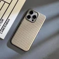 thumbnail image 1 of Luxury Natural Titanium PC Case for iPhone 16 15 14 13 Pro Max Plus Electroplated Grating Corrugated Hard Back Cover GD For iPhone 15 Plus, 1 of 6