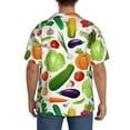 thumbnail image 3 of Uemuo Vegetables2 Pattern Cotton Linen Short Sleeve Shirts,Casual Lightweight Button Down Shirts,Vacation Beach Summer Tops-Large, 3 of 7