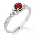 thumbnail image 1 of JeenMata Anillo de Compromiso Vintage con Rubí Rojo Creado en Laboratorio de 1,75 Uds Piedra Natal de Julio, Oro Blanco de 18 K sobre Plata, 1 of 6